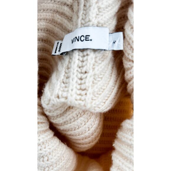 Vince Sleeveless Turtleneck Sweater S White Cream Wool Cashmere Capsule Knit - Picture 5 of 9